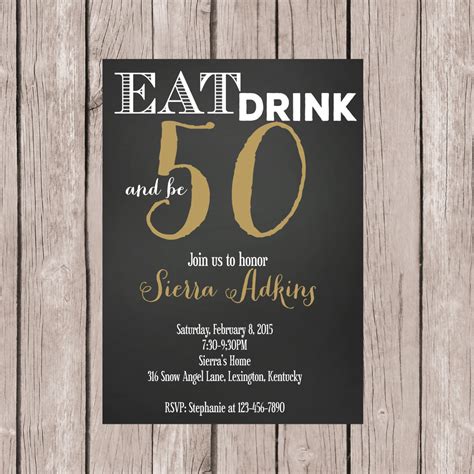 50th Birthday Invitation Templates Images