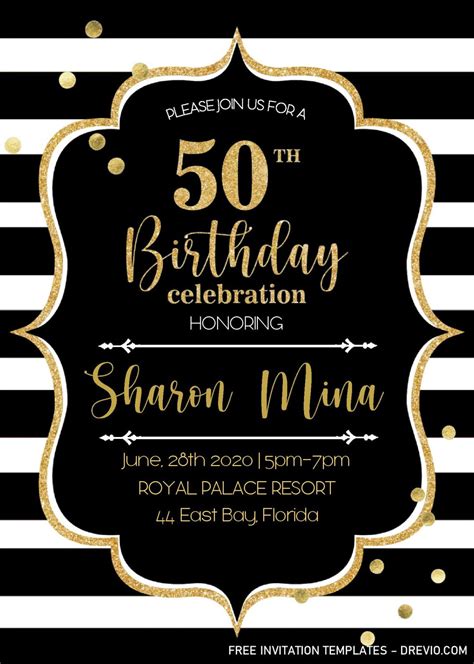 50th Birthday Party Invitation Templates for a Memorable Celebration