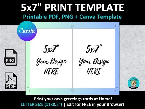 5x7 card template ideas