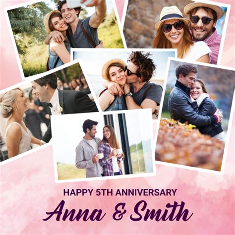 5x7 Photo Collage Designs for Anniversaries