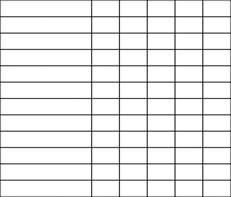 6 Column Chart Template Design