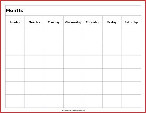 PDF version of a 6 week schedule template