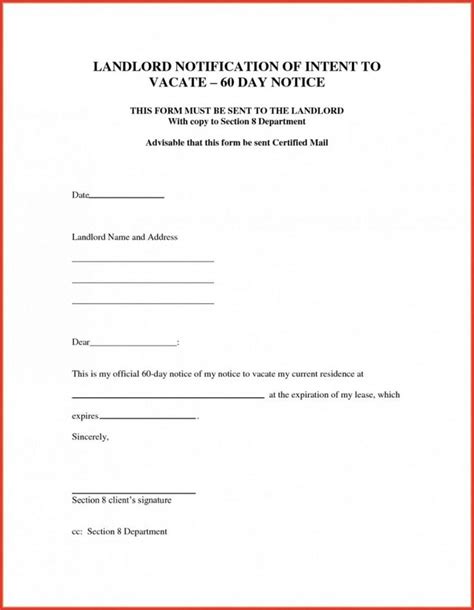 60-Day Notice to Vacate Template 4