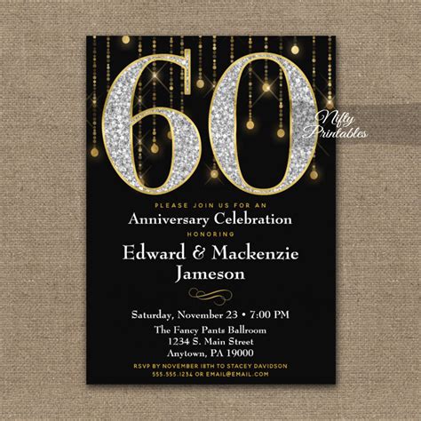 60th Anniversary Party Invitations