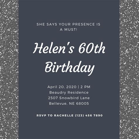 60th Birthday Invitation Quotes