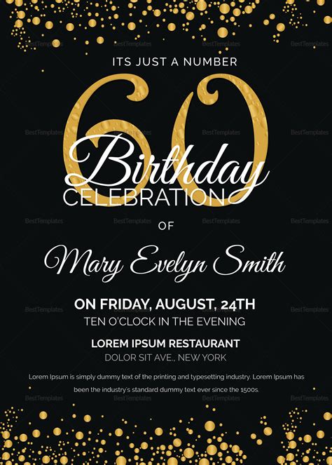 60th Birthday Invitation Template 10