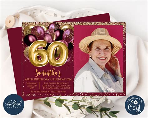 60th Birthday Invitation Template 5