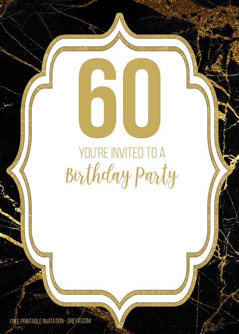 60th Birthday Invitation Template Free