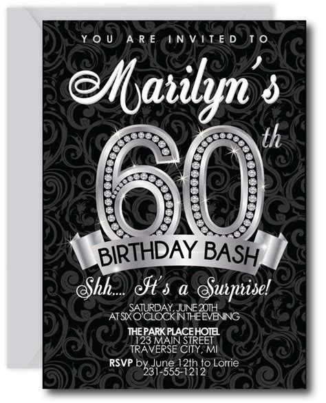 60th Birthday Invitations Template 1