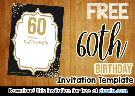 60th Birthday Invitations Template 10