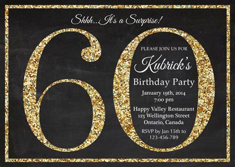 60th Birthday Invitations Template 3