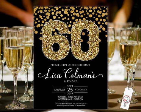 60th Birthday Templates to Save the Date