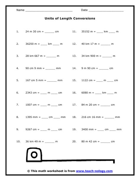 Measurement worksheets