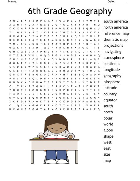 6th Grade Word Search Printables Literature