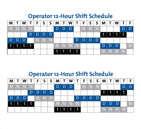 7-Day Shift Schedule Template