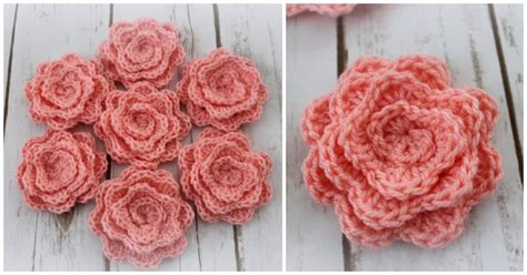 Crocheted Roses in Various Colors