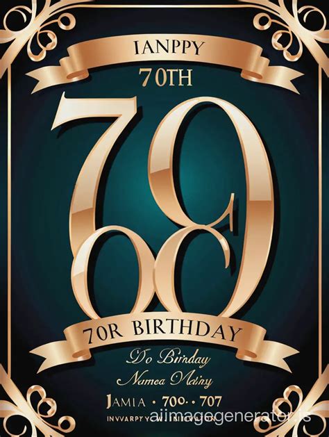 70th Birthday Invitation Design Elements