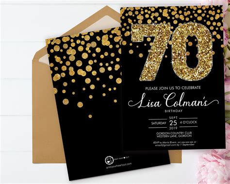 70th Birthday Invitation Design Ideas