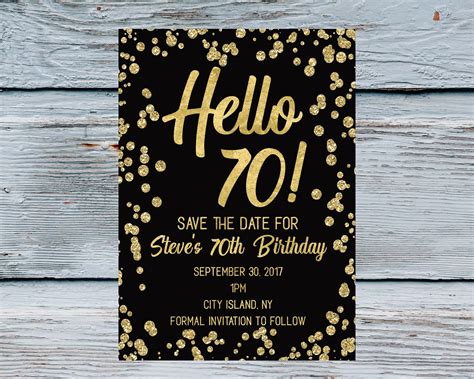 Elegant Vintage 70th Birthday Invitation Template