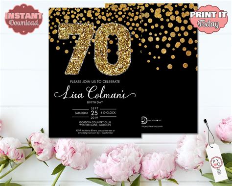 70th Birthday Invitation Templates Free Download