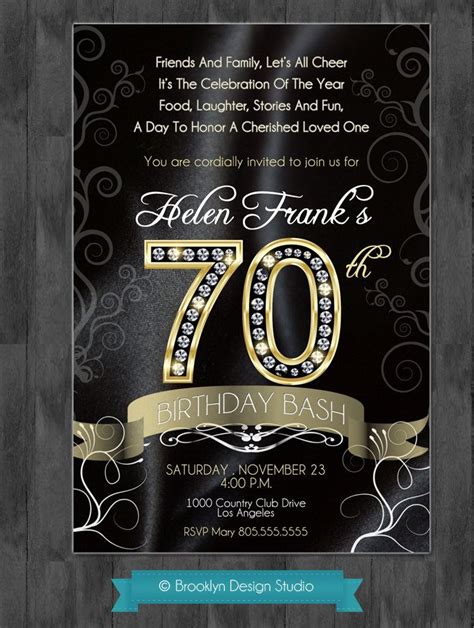 70th Birthday Invitation Wording Ideas