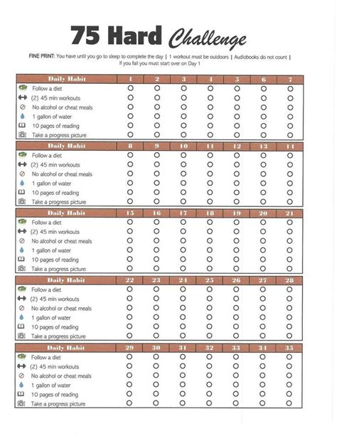 75 Hard Accountability Template