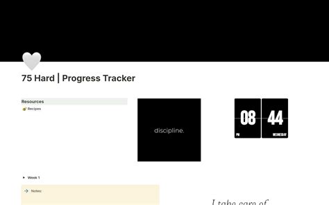 75 Hard Progress Tracking Template