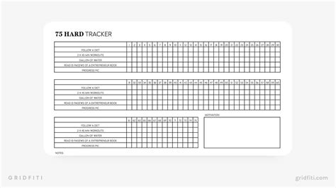 Customizable 75 Hard tracker template for print