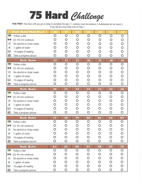 75 Hard Workout Log Template