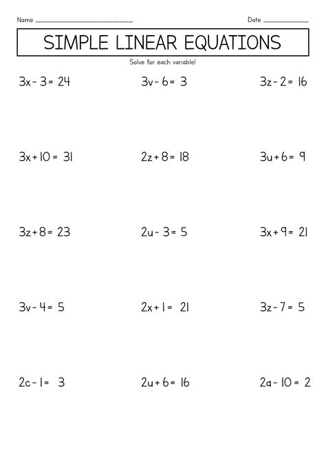 7th grade algebra worksheets