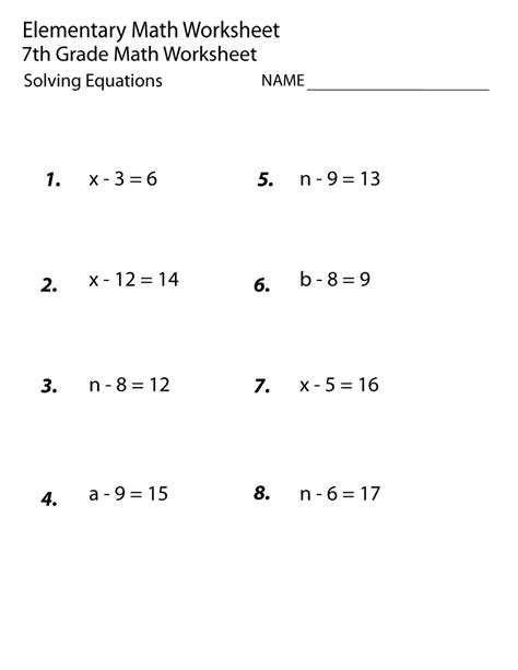 7th grade educational worksheets