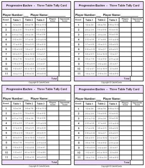 8-Person Score Sheet