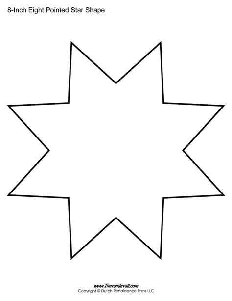 8-Point Star Template Printable 10