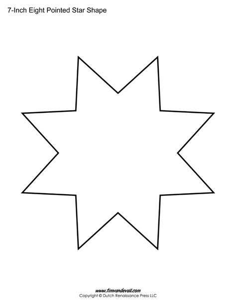 8-Point Star Template Printable Free Download