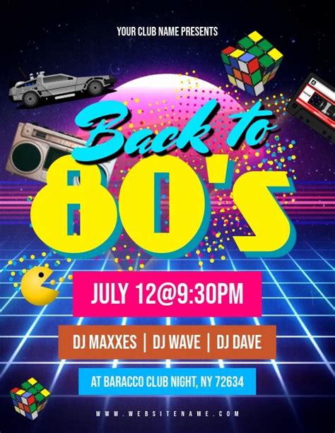 A retro-style 80s music flyer template free download