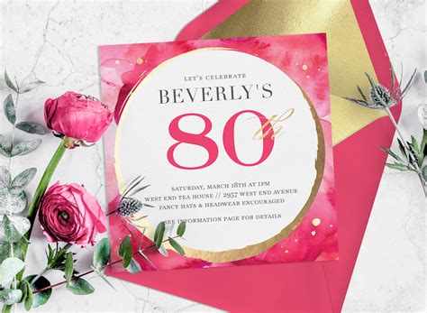 80th birthday invitation ideas for guests