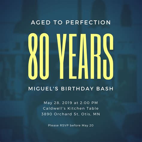 80th birthday invitation ideas for men