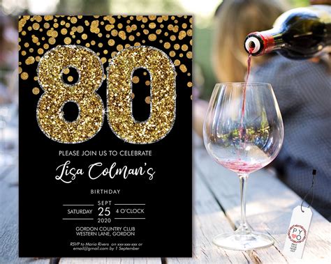 80th Birthday Invitation Ideas