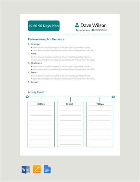 90-day plan template