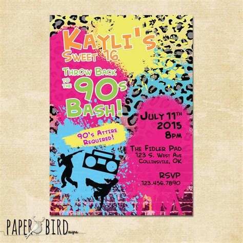 90s Fashion Invitation Template