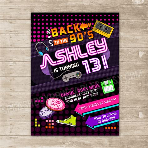 90s Invitation Templates Gallery