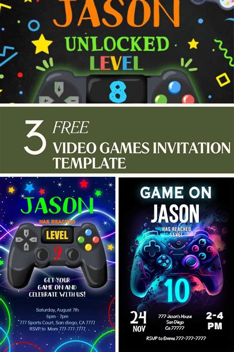 90s Video Games Invitation Template