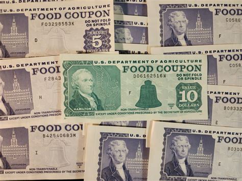 A picture of a paper food stamp from the 1990s