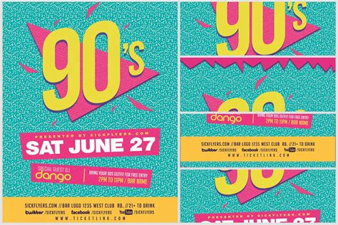 A poster-style flyer template with a 90s vibe