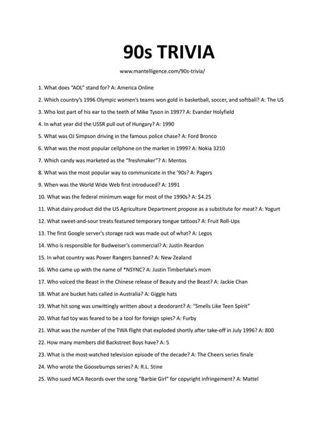 90s Technology Trivia