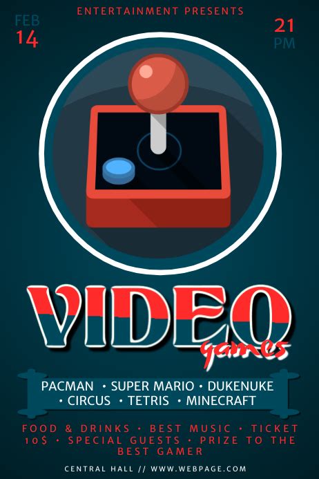 A flyer template with a 90s video games-inspired design