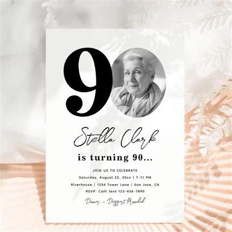 90th Birthday Invitation Ideas