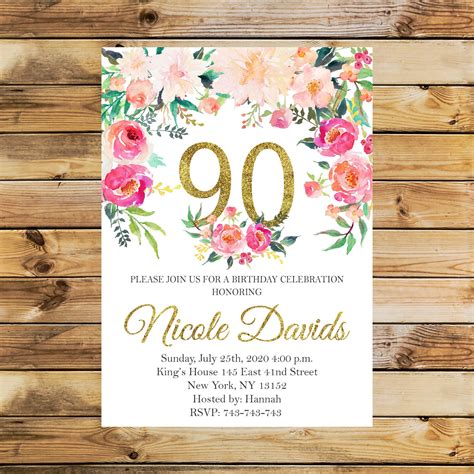 90th Birthday Invitation Template 10