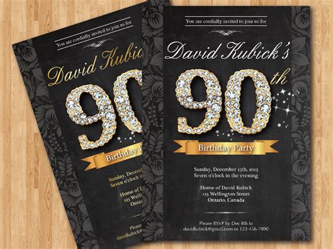 90th Birthday Invitation Template 5