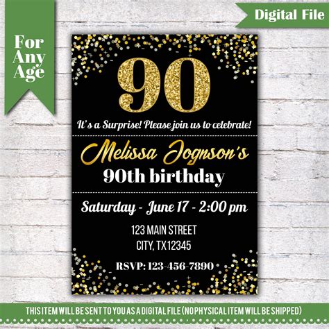 90th Birthday Invitation Template 9